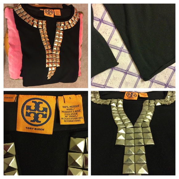 💥SALE🎉TORY BURCH NWOT Winnie Studded Wool Tunic - Picture 3 of 8